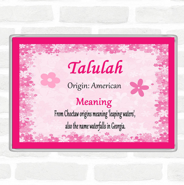 Talulah Name Meaning Jumbo Fridge Magnet Pink