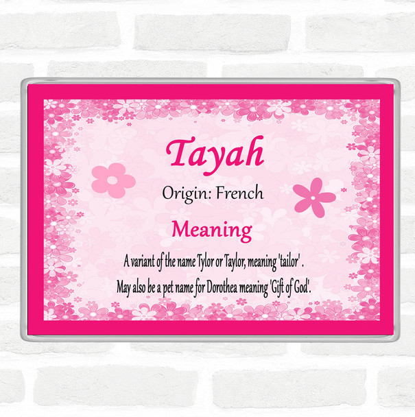 Tayah Name Meaning Jumbo Fridge Magnet Pink