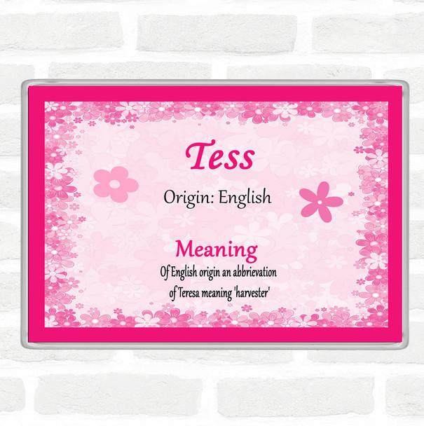Tess Name Meaning Jumbo Fridge Magnet Pink