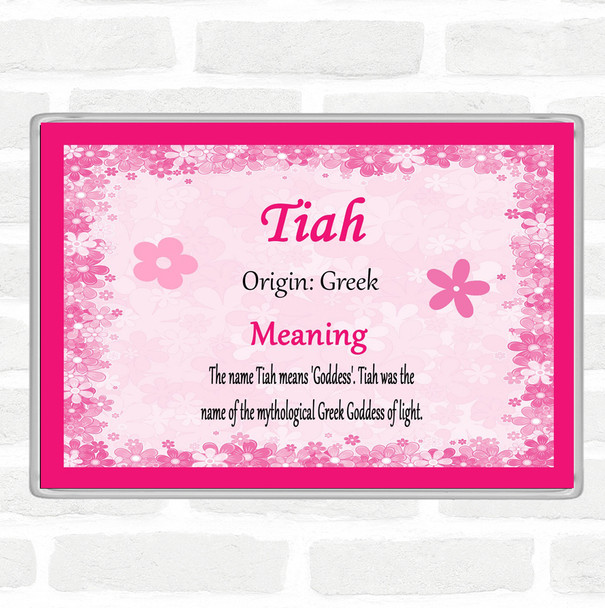 Tiah Name Meaning Jumbo Fridge Magnet Pink