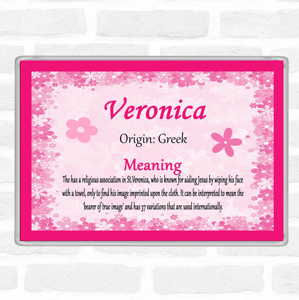Veronica Name Meaning Jumbo Fridge Magnet Pink