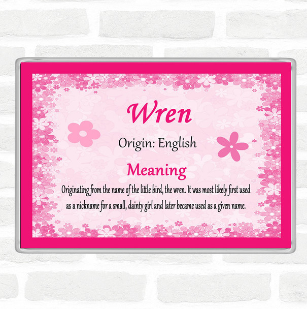 Wren Name Meaning Jumbo Fridge Magnet Pink