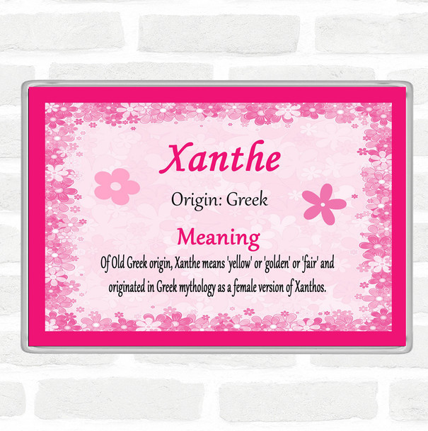 Xanthe Name Meaning Jumbo Fridge Magnet Pink
