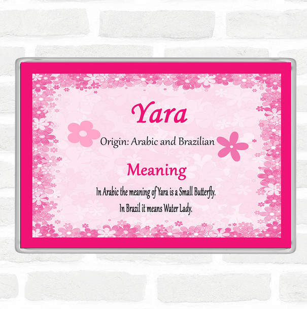 Yara Name Meaning Jumbo Fridge Magnet Pink