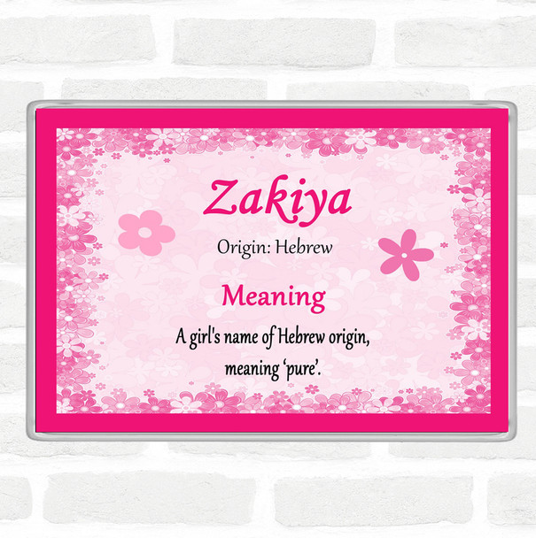 Zakiya Name Meaning Jumbo Fridge Magnet Pink