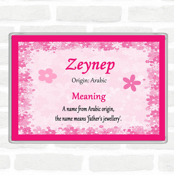 Zeynep Name Meaning Jumbo Fridge Magnet Pink