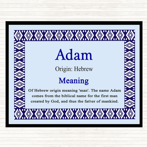 Adam Name Meaning Mouse Mat Pad Blue