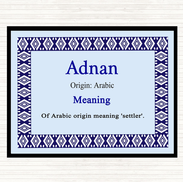 Adnan Name Meaning Mouse Mat Pad Blue