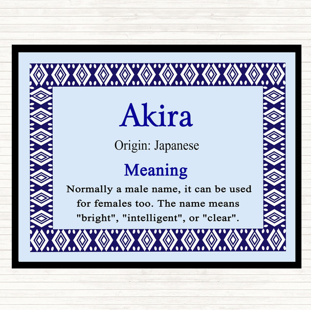 Akira Name Meaning Mouse Mat Pad Blue