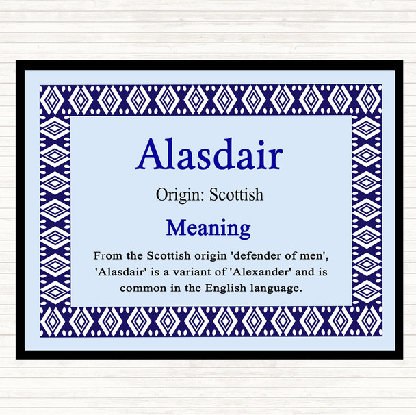 Alasdair Name Meaning Mouse Mat Pad Blue