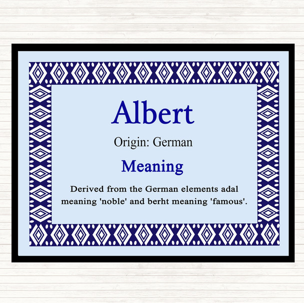 Albert Name Meaning Mouse Mat Pad Blue