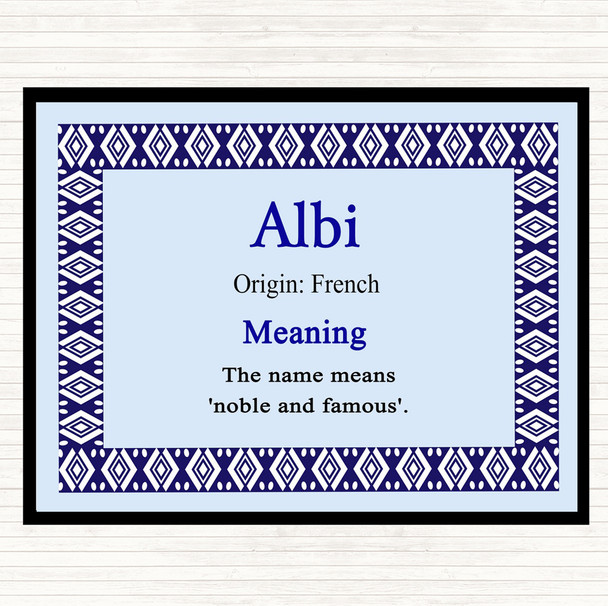 Albi Name Meaning Mouse Mat Pad Blue