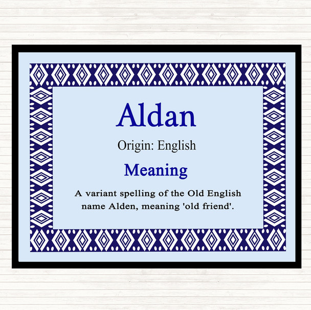 Aldan Name Meaning Mouse Mat Pad Blue