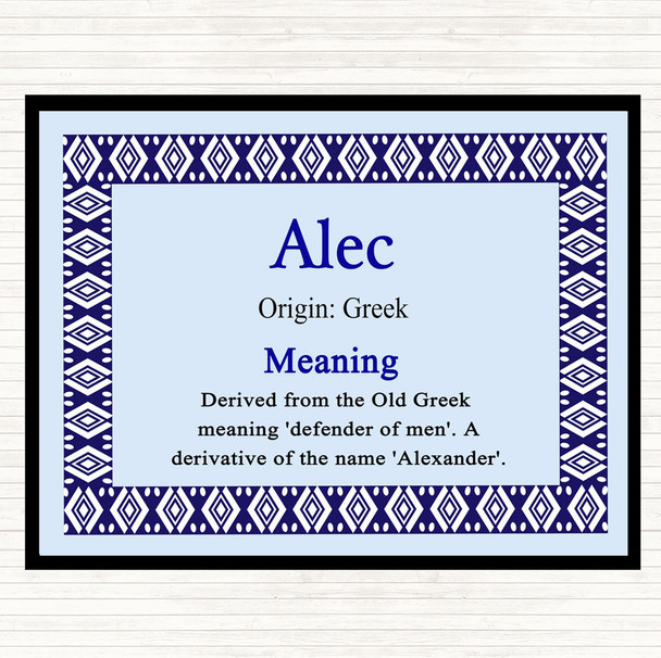 Alec Name Meaning Mouse Mat Pad Blue