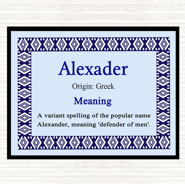 Alexader Name Meaning Mouse Mat Pad Blue