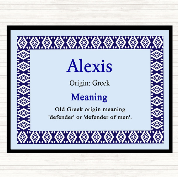 Alexis Name Meaning Mouse Mat Pad Blue