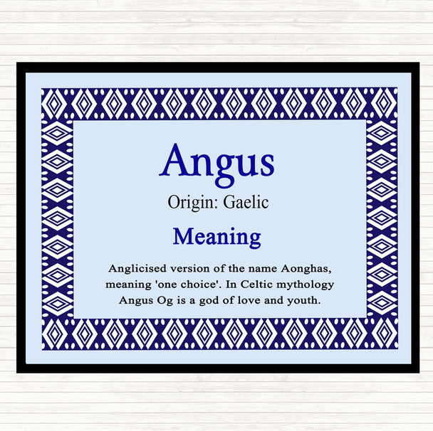 Angus Name Meaning Mouse Mat Pad Blue