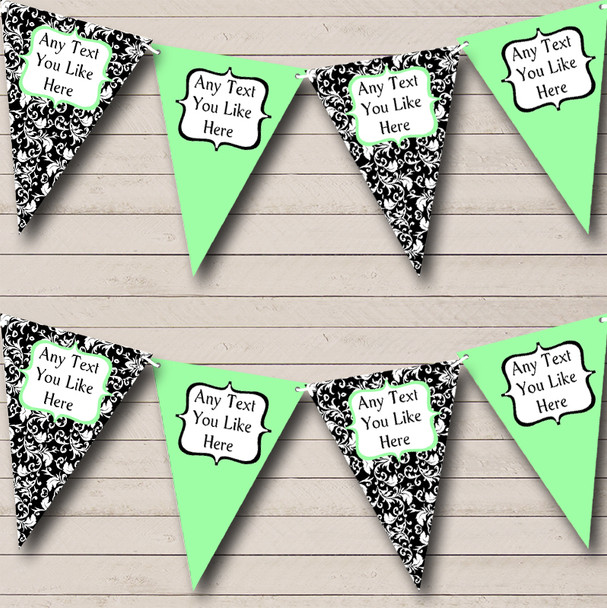 Mint Green Shabby Chic Damask Personalised Retirement Party Bunting