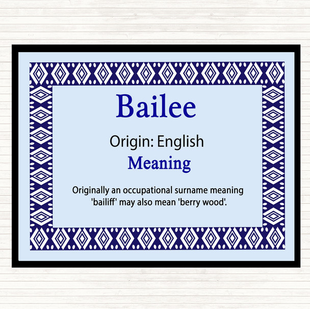 Bailee Name Meaning Mouse Mat Pad Blue