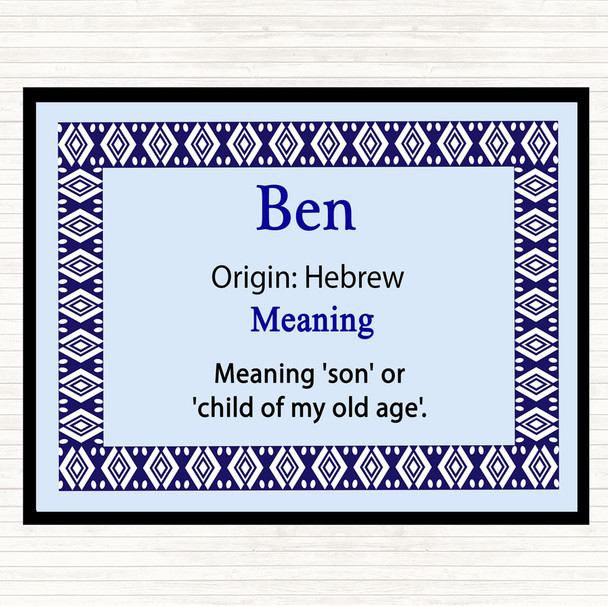 Ben Name Meaning Mouse Mat Pad Blue