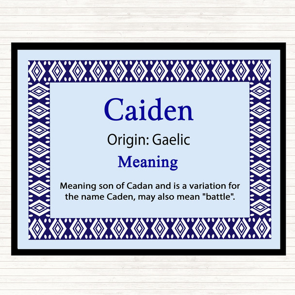 Caiden Name Meaning Mouse Mat Pad Blue