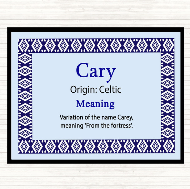 Cary Name Meaning Mouse Mat Pad Blue