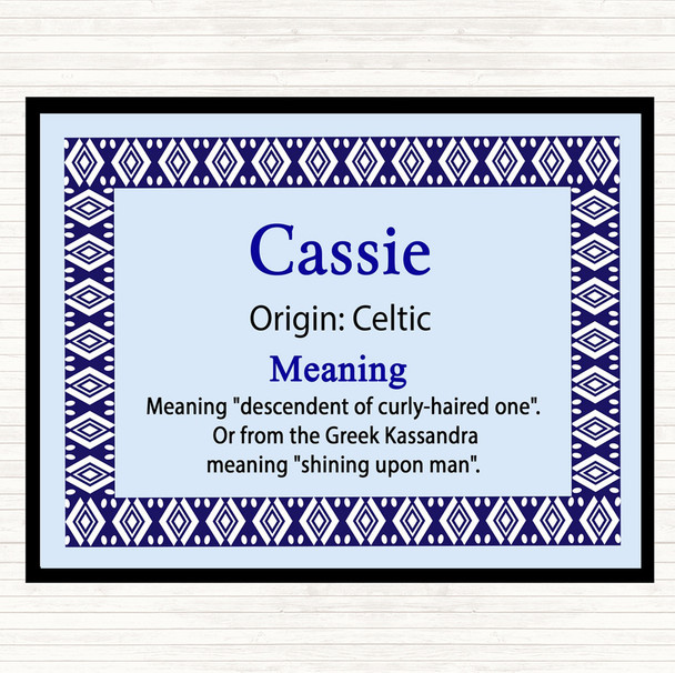 Cassie Name Meaning Mouse Mat Pad Blue