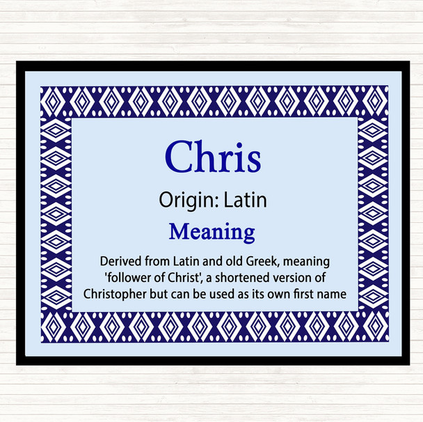 Chris Name Meaning Mouse Mat Pad Blue