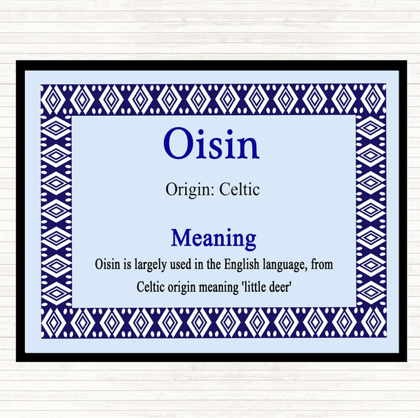 Oisin Name Meaning Mouse Mat Pad Blue