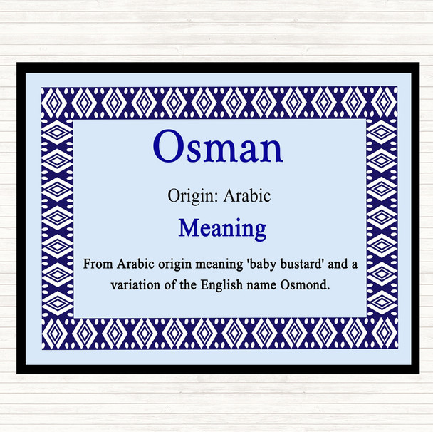 Osman Name Meaning Mouse Mat Pad Blue