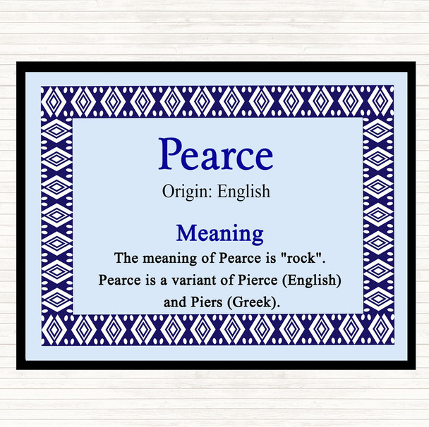 Pearce Name Meaning Mouse Mat Pad Blue