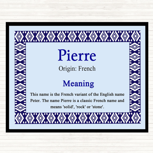 Pierre Name Meaning Mouse Mat Pad Blue