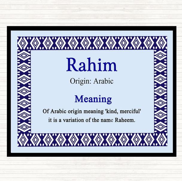 Rahim Name Meaning Mouse Mat Pad Blue