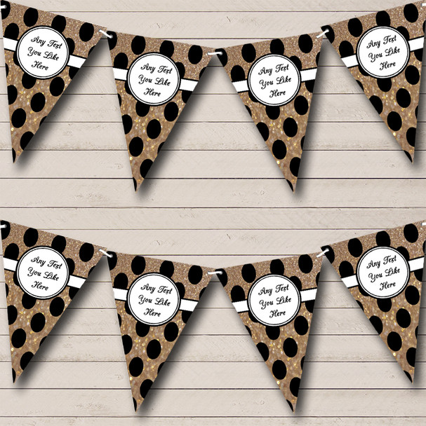 Copper Glitter Gold Large Spots Personalised Retirement Party Bunting