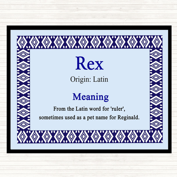 Rex Name Meaning Mouse Mat Pad Blue
