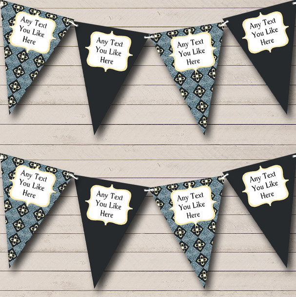 Charcoal And Blue Personalised Retirement Party Bunting