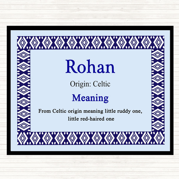 Rohan Name Meaning Mouse Mat Pad Blue
