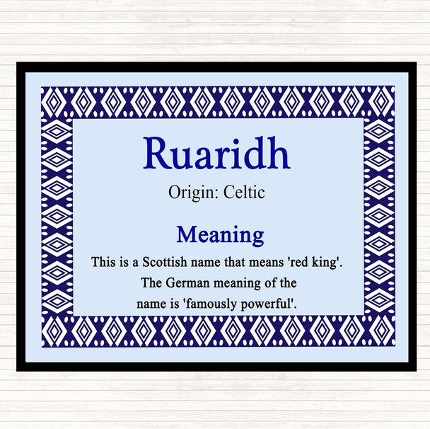 Ruaridh Name Meaning Mouse Mat Pad Blue