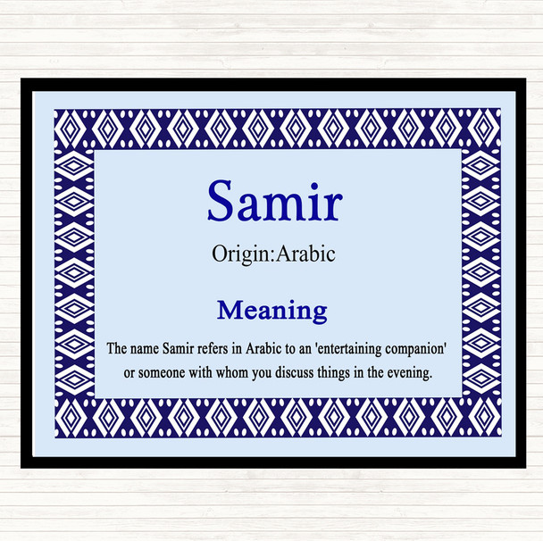 Samir Name Meaning Mouse Mat Pad Blue