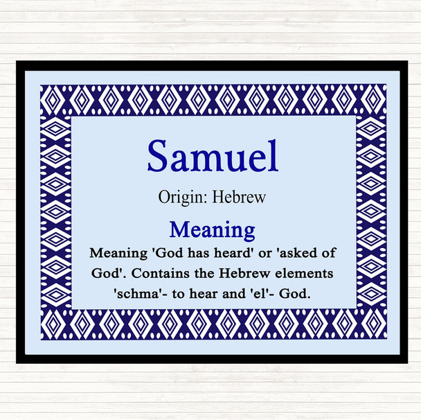 Samuel Name Meaning Mouse Mat Pad Blue