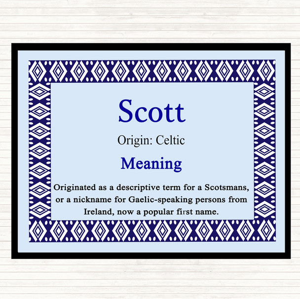 Scott Name Meaning Mouse Mat Pad Blue