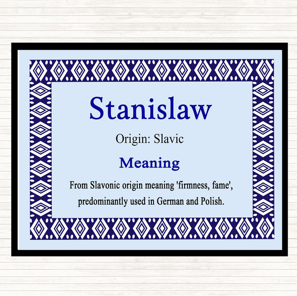 Stanislaw Name Meaning Mouse Mat Pad Blue