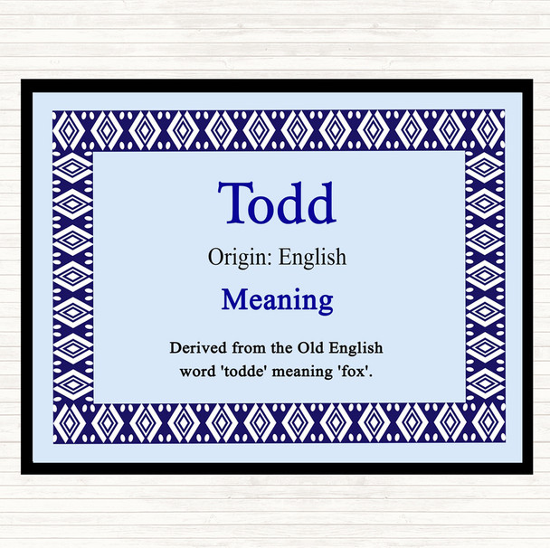Todd Name Meaning Mouse Mat Pad Blue