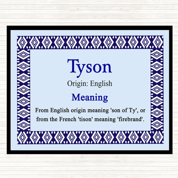 Tyson Name Meaning Mouse Mat Pad Blue