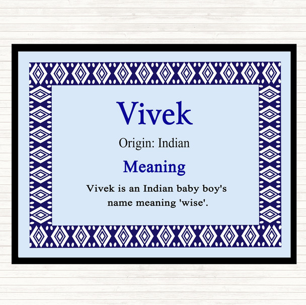 Vivek Name Meaning Mouse Mat Pad Blue