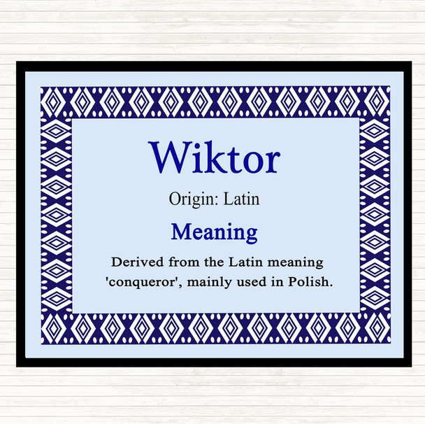 Wiktor Name Meaning Mouse Mat Pad Blue