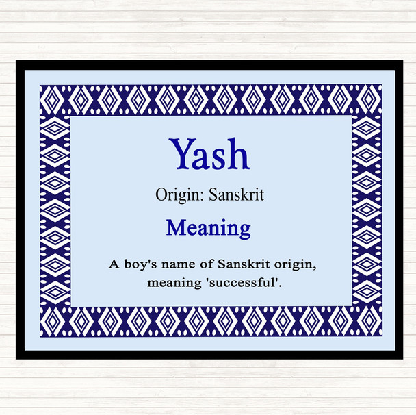 Yash Name Meaning Mouse Mat Pad Blue