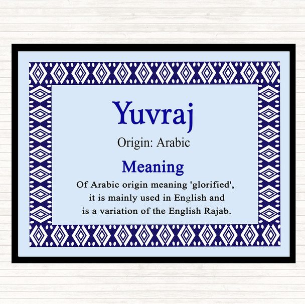 Yuvraj Name Meaning Mouse Mat Pad Blue