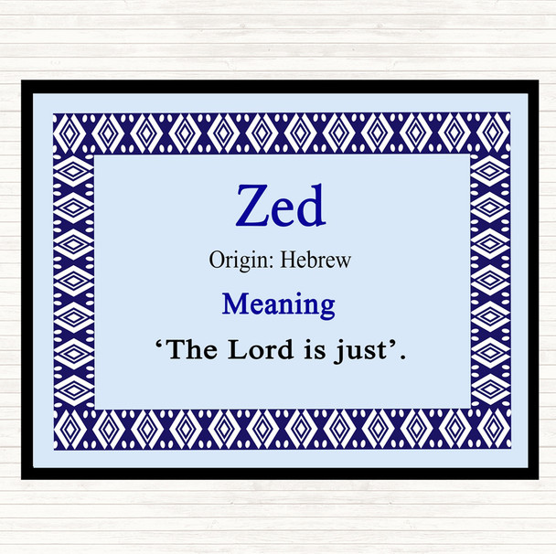 Zed Name Meaning Mouse Mat Pad Blue