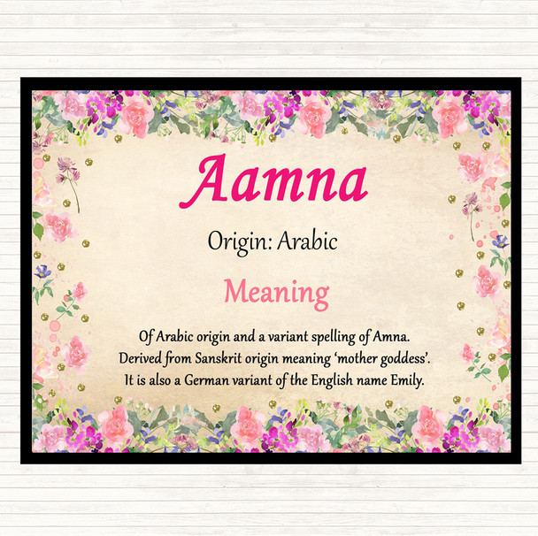 Aamna Name Meaning Mouse Mat Pad Floral